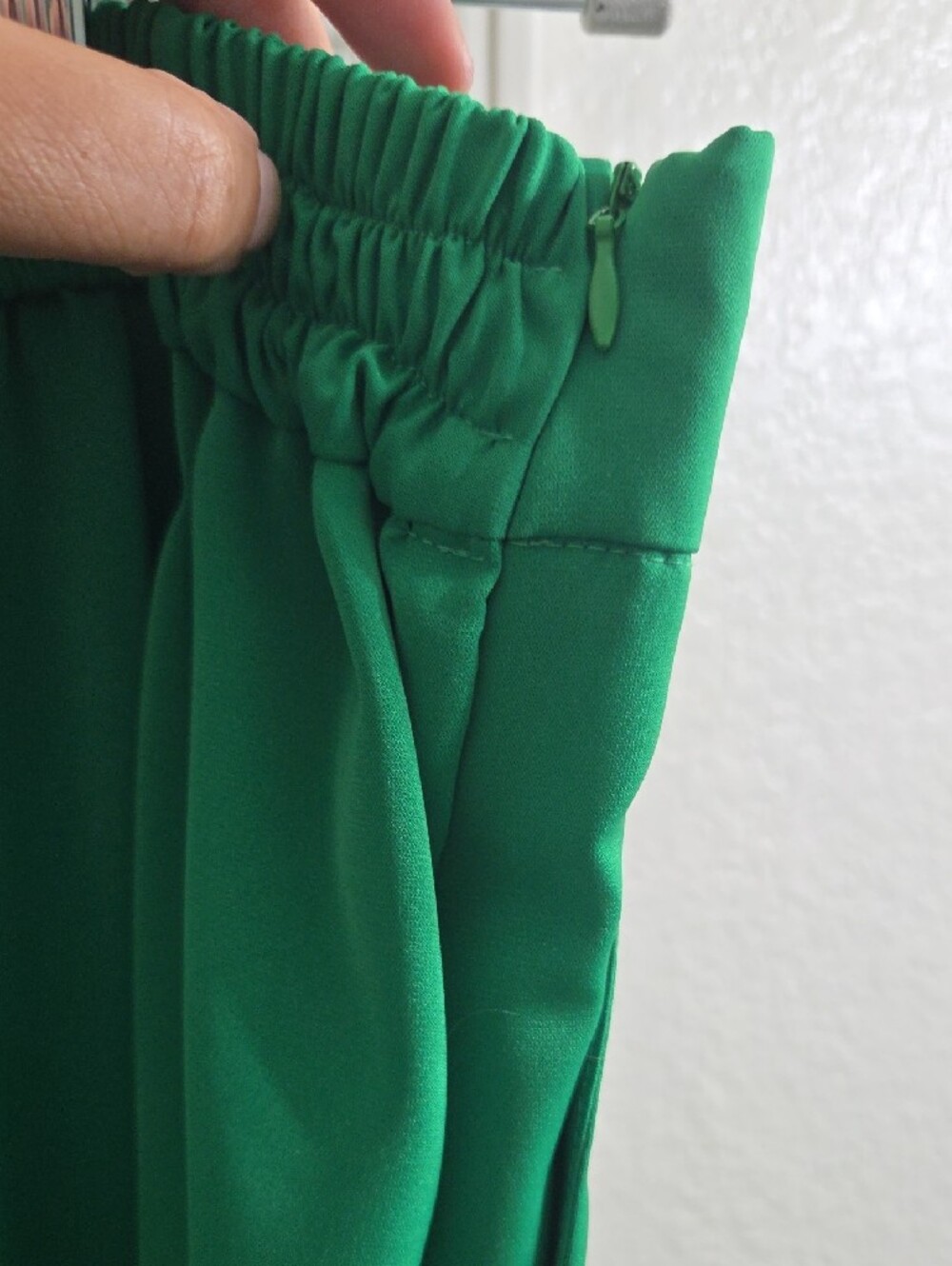 SHEIN Green Wide-Leg Pants with Printed Chiffon Blouse - Picture 8 of 11